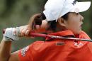 Haeji Kang, of South Korea, drives on hole 15, Friday, Nov. 21, 2014, at the Tiburon Golf Club at the Ritz-Carlton Golf Resort in Naples, Fla. (AP Photo/Naples Daily News, Corey Perrine) FORT MYERS OUT; TV OUT; MAGAZINES OUT