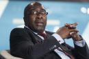 South African Finance Minister Nhlanhla Nene takes part in a discussion during the World Bank/IMF Annual Meeting in Washington