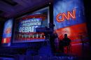 A camera operator waits in the debate hall before a CNN Democratic presidential debate, Tuesday, Oct. 13, 2015, in Las Vegas. Democratic presidential candidates, Hillary Rodham Clinton, Jim Webb, Bernie Sanders, Lincoln Chafee, and Martin O'Malley will take the stage later today. (AP Photo/John Locher)