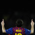 FC Barcelona's Lionel Messi, from Argentina, reacts after scoring his third goal against Bayer 04 Leverkusen during a Champions League round of sixteen, second leg, soccer match at the Nou Camp, in Barcelona, Spain, Wednesday, March 7, 2012. (AP Photo/Manu Fernandez)