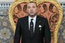 A handout released by the Moroccan Royal Palace shows King Mohammed VI delivering a speech to the nation on the 38th anniversary of the Green March, which marks the end of Spanish colonisation of Western Sahara and its annexation by Morocco