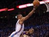 Oklahoma City Thunder's Russell Westbrook scored 28 points during the game against the LA Lakers