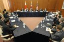 Representatives from South Korea, Japan and the U.S. for North Korea's nuclear programme participate in their three-way talks in Seoul