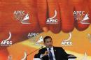 Peru's President Humala speaks during a dialogue session at the APEC CEO Summit in Nusa Dua