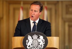 Britain's Prime Minister David Cameron speaks at …