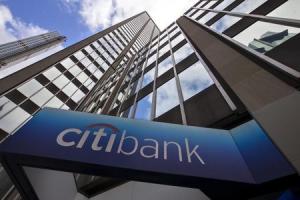 A view of the exterior of the Citibank Corporate headquarters in the Manhattan borough of New York