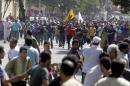 Supporters of deposed President Mursi and Muslim Brotherhood clash with anti-Mursi protesters during march in Cairo