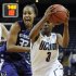 Connecticut's Tiffany Hayes (3) drives to the basket while guarded by Kansas State's Jalana Childs during the first half of an NCAA tournament second-round college basketball game in Bridgeport, Conn., Monday, March 19, 2012. (AP Photo/Jessica Hill)