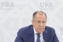 Russia's Foreign Minister Lavrov attends a news briefing in Ufa