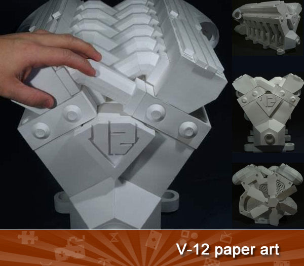 V-12 paper art