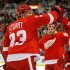 A goal from Brad Stuart (L) led to Detroit Red Wings' 3-1 win