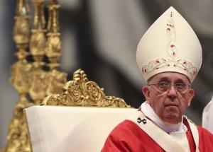 Pope Francis conducts a mass before presenting Archbishops with their palliums in Saint Peter's Basilica at the Vatican