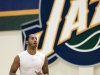 Utah Jazz point guard Devin Harris works out at the team's training facility, Thursday, Dec. 1, 2011, in Salt Lake City. Exactly one month after the regular season was to have opened, players finally are allowed to enter their team facilities. (AP Photo/Lynn DeBruin)