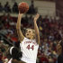 Stanford's Joslyn Tinkle puts a shot up over a South Carolina defender in the first half of an NCAA women's tournament regional semifinal college basketball game Saturday, March 24, in Fresno, Calif. (AP Photo/Gary Kazanjian)
