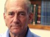 Former Israeli Prime Minister Ehud Olmert gives a statement to the media in Tel Aviv