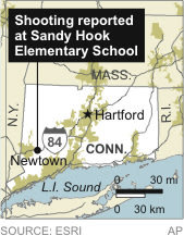 CONN SHOOTING: Map locates Newtown, Conn.