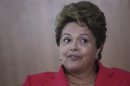 Brazil's President Rousseff reacts during meeting with President of National Confederation of Municipalities Ziulkoski in Brasilia