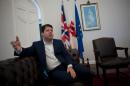 Chief Minister of Gibraltar Fabian Picardo gestures during a interview in Gibraltar on March 17, 2016