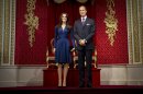 Waxworks of the Duke and Duchess of Cambridge are unveiled at Madame Tussauds, London, Wednesday, April 4, 2012. (AP Photo/Jonathan Short)
