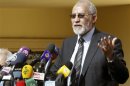 Supreme guide of Egypt's Muslim Brotherhood Mohamed Badie speaks during a news conference at the Brotherhood's main office in Cairo