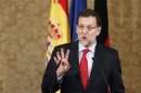Spanish PM Rajoy speaks during an informal EU foreign ministers gathering in Palma de Mallorca