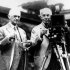 FILE - In this late 1920's file photo, Eastman Kodak Co. founder George Eastman, left, and Thomas Edison pose with their inventions. Edison invented motion picture equipment and Kodak invented roll-film and the camera box, which helped to create the motion picture industry. Kodak filed for Chapter 11 bankruptcy protection on Thursday, Jan. 19, 2012, raising the specter that the 132-year-old trailblazer could become the most storied casualty of a digital age that has whipped up a maelstrom of economic, social and technological change.  (AP Photo)