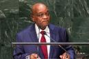 Jacob Zuma speaks at the UN General Assembly on September 24, 2014 in New York City