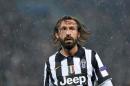 Juventus' Andrea Pirlo scorer of his team's goal is seen during a Champions League, Group A soccer match between Juventus and Olympiakos, at the Juventus Stadium in Turin, Italy, Tuesday, Nov. 4, 2014. Pirlo scored on his 100th Champions League appearance. (AP Photo/Massimo Pinca)