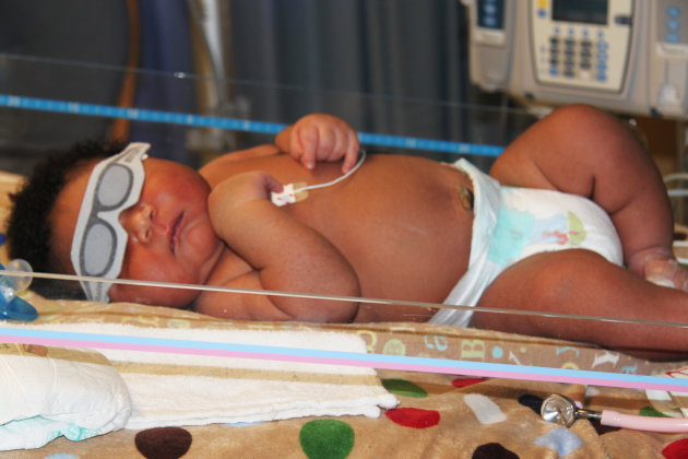 This photo provided by Good Shepherd Medical Center Marketing Department shows JaMichael Brown Monday, July 11, 2011, in the hospital's neonatal care unit in Longview, Texas. Janet Johnson gave birth 