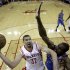 Houston Rockets' Francisco Garcia (32) goes up for a shot as Oklahoma City Thunder's Serge Ibaka (9) defends during the second quarter of Game 3 in a first-round NBA basketball playoff series Saturday, April 27, 2013, in Houston. (AP Photo/David J. Phillip)