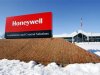 View of corporate sign outside the Honeywell International Automation and Control Solutions manufacturing plant in Golden Valley