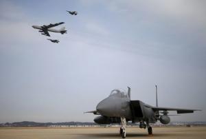 A U.S. Air Force B-52 flies over Osan Air Base in &nbsp;&hellip;