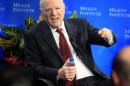 Barry Diller, chairman and senior executive of IAC, and chairman and senior executive of Expedia Inc., speaks during a panel session "A Conversation with Barry Diller" at the Milken Institute Global Conference in Beverly Hills