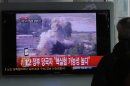 A South Korean man watches a TV news showing a file footage of North Korea's nuclear test at the Seoul train station in Seoul, South Korea, Tuesday, Feb. 12, 2013. The U.S. Geological Survey on Tuesday detected a magnitude 4.9 earthquake in North Korea. Neither Pyongyang nor Seoul confirmed whether North Korea had conducted its widely anticipated third nuclear test, though an analyst in Seoul said a nuclear detonation was a 