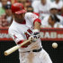 Los Angeles Angels left fielder Vernon Wells hits home run against the Oakland Athletics during the sixth inning of a baseball game in Anaheim, Calif., Sunday, Sept. 25, 2011. (AP Photo/Chris Carlson)