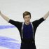 Jeremy Abbott salutes the crowd after finishing his routine in the men's short program event at the U.S. Figure Skating Championships in San Jose, Calif., Friday, Jan. 27, 2012. (AP Photo/Marcio Jose Sanchez)