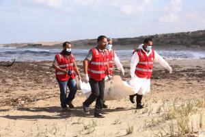 Libyan Red Crescent personnel work on recovering the&nbsp;&hellip;