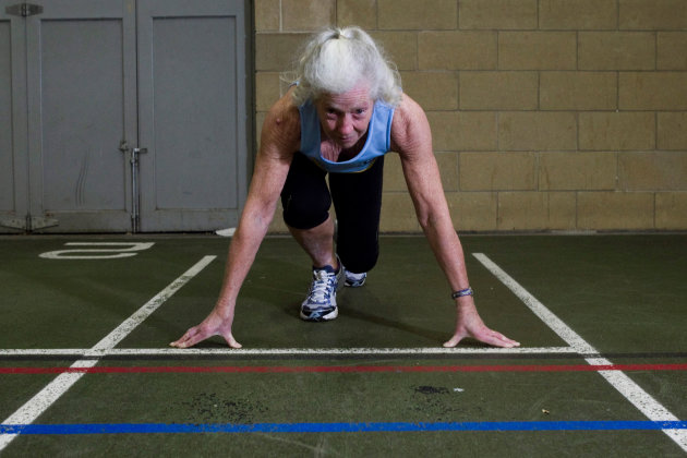 Dorothy McLennan, a former bank clerk is 77                        years-old and a gold medal winner in the                        heptathlon. The sprightly athlete spends three                        days a week training for her next challenge - the                        100m sprint at the