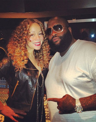 Mariah Carey Recording In Studio With Rick Ross