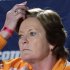 FILE - This March 27, 2011 file photo shows Tennessee women's head basketball coach Pat Summitt listening to a question during a news conference, in Dayton, Ohio. Summitt has been diagnosed with early onset dementia. The Knoxville News Sentinel first reported Summitt's condition. The 59-year-old Summitt told the newspaper she plans to rely on medication and mental exercises to manage the progressive condition that could lead to Alzheimer's. She planned to meet with the Lady Volunteers on Tuesday afternoon, Aug. 23, 2011, to inform them of the diagnosis.  (AP Photo/Al Behrman, File)