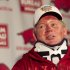 Arkansas football coach Bobby Petrino speaks during a news conference at a Fayetteville, Ark., on Tuesday, April 3, 2012, after being released from a hospital after he was injured in a motorcycle accident on Sunday, April 1. The 51-year-old says he was not wearing a helmet at the time of the crash, which occurred on Arkansas Highway 16 in Madison County _ about 20 miles southeast of Fayetteville. State law does not require an adult rider wear a helmet. (AP Photo/Gareth Patterson)