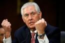 Rex Tillerson testifies during his confirmation hearing to become U.S. Secretary of State