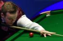 Shaun Murphy of England takes part in his quarter final match against Anthony McGill of Scotland in the World Snooker Championships in Sheffield, England, on April 28, 2015