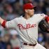 Philadelphia Phillies starting pitcher Roy Halladay throws against the Chicago Cubs in the first inning during their MLB baseball game in Chicago