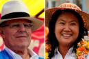 A combination photo shows Peru's presidential candidates (L-R) Pedro Pablo Kuczynski and Keiko Fujimori attending election rallies in Lima and Huacho