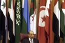 President of the Syrian National Coalition Jarba attends the Arab foreign ministers' meeting in Cairo