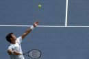 Milos Raonic of Canada plays in New York on August 31, 2013
