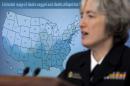 Dr. Anne Schuchat, principal deputy director of the Center for Disease Control, speaks about the Zika virus in front of a U.S. map of the ranges of two different types of mosquito, Monday, April 11, 2016, during the daily news briefing at the White House in Washington. (AP Photo/Jacquelyn Martin)