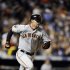 San Francisco Giants' Chris Stewart rounds the bases after hitting a two run home run off Colorado Rockies relief pitcher Aaron Cook during the seventh inning of a baseball game, Friday, Sept. 16, 2011, in Denver. (AP Photo/ Jack Dempsey)