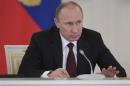 Russian President Putin takes part in a meeting on social and economic development in Moscow's Kremlin